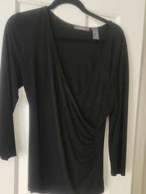 Liz Claiborne Black Top with Low Vneck